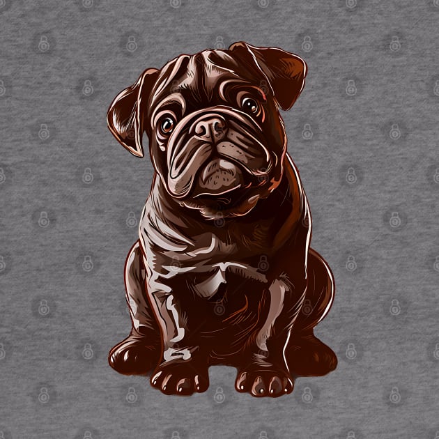 Valentine Bulldog Shaped Chocolate by Chromatic Fusion Studio